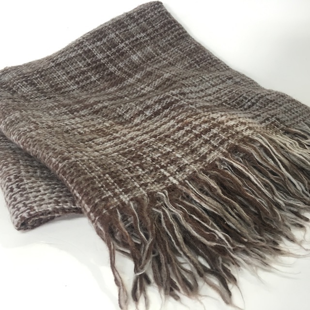 BLANKET, (Throw), Brown Wool Weave